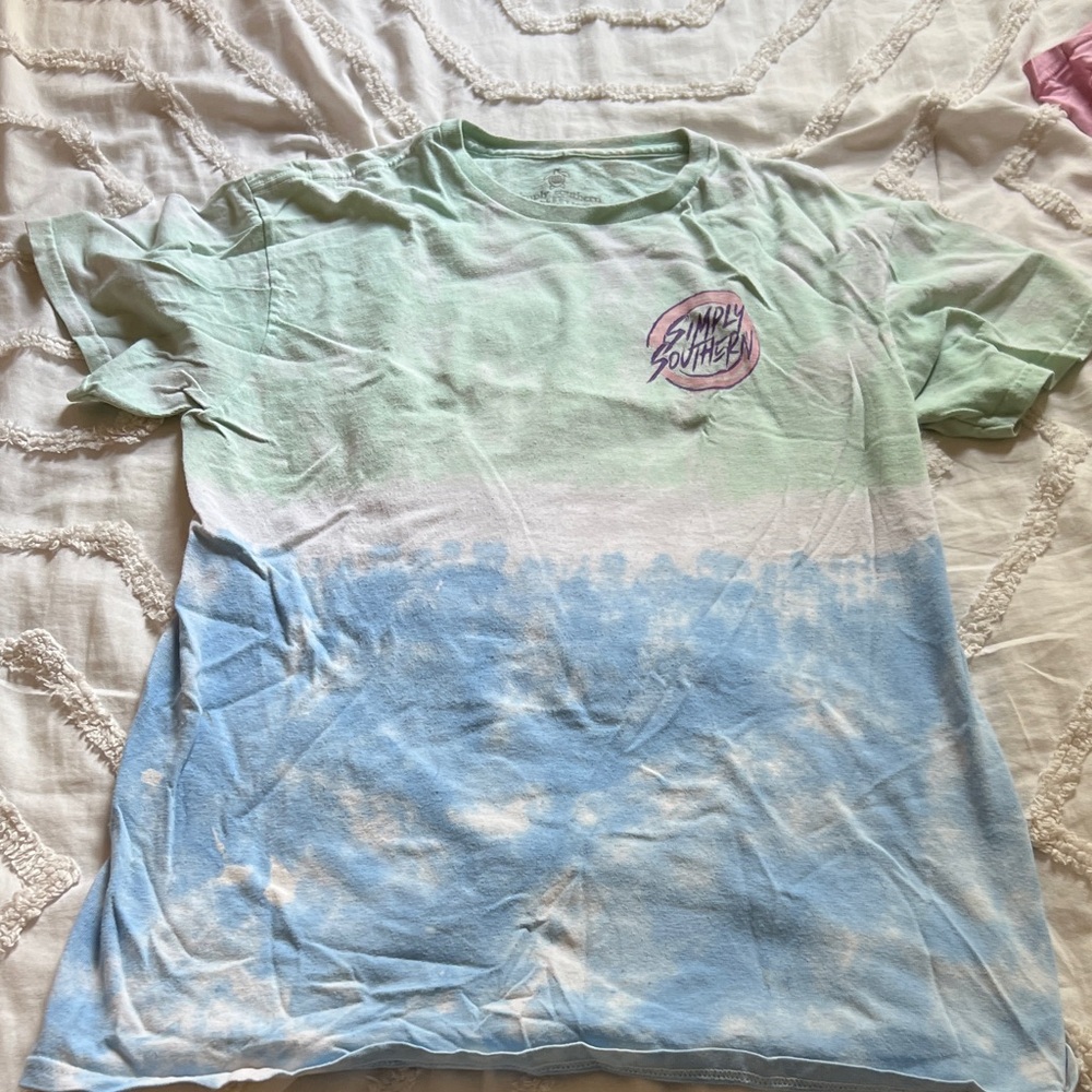 Simply Southern Pastel Tie-Dye T-Shirt - Mint and Sky Blue